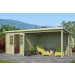  Outdoor Life Products | Tuinhuis met Overkapping Sunniva 570 x 275 | Geïmpregneerd | Olijfgroen 260856-01